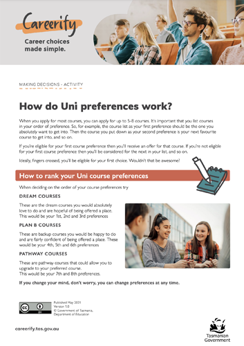 How do Uni preferences work?