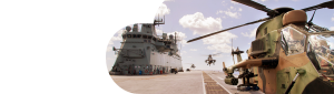 Army helicopter on a navy ship