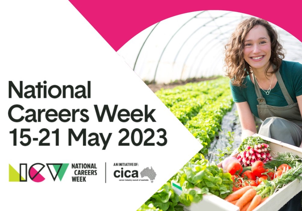 National Careers Week Logo with smiling young woman
