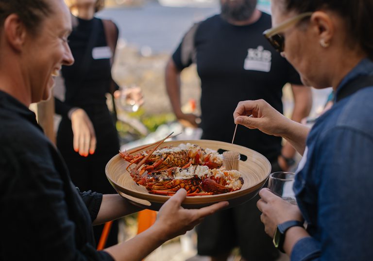Caterer service plate of Tasmania rock lobster