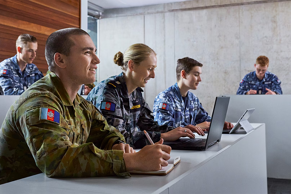 Australian Defence Force personnel in classroom