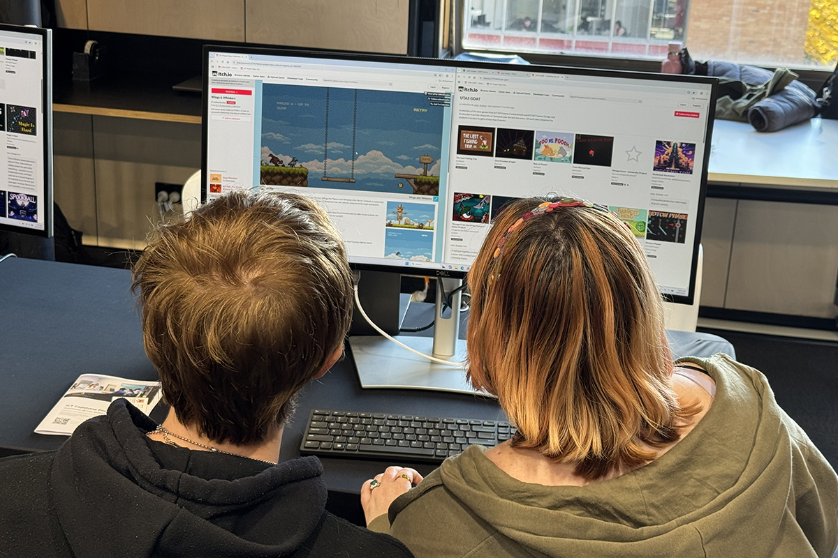 University ICT students using computer
