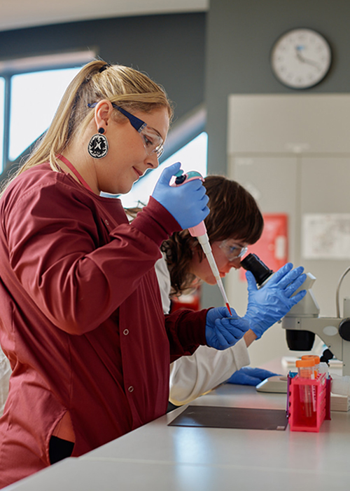 Female scientist praparing medical samples in a lab
