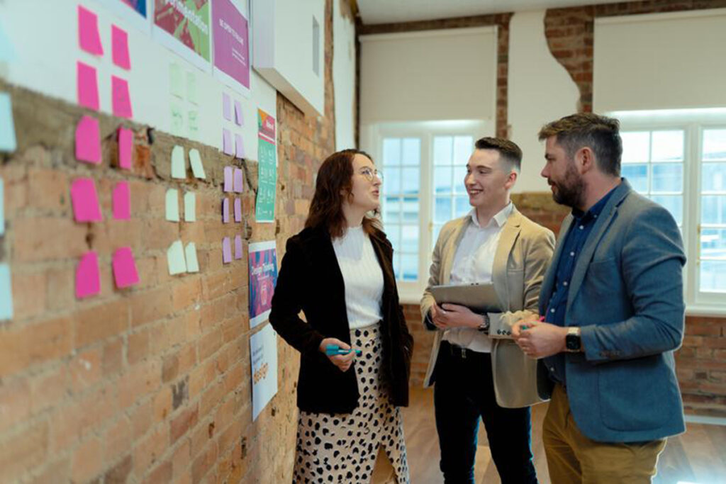 Group of business people talking